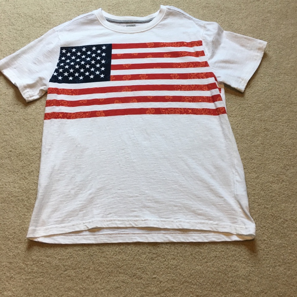 Gymboree (XL) 14 White shirt with paisley flag
